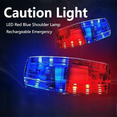 LED Rot Blau Achtung Notfall Polizei Licht Blinkend Wiederaufladbar Warnung Sicherheit Schulterlampe Nachtlicht Sicherheits-Schulterlampe