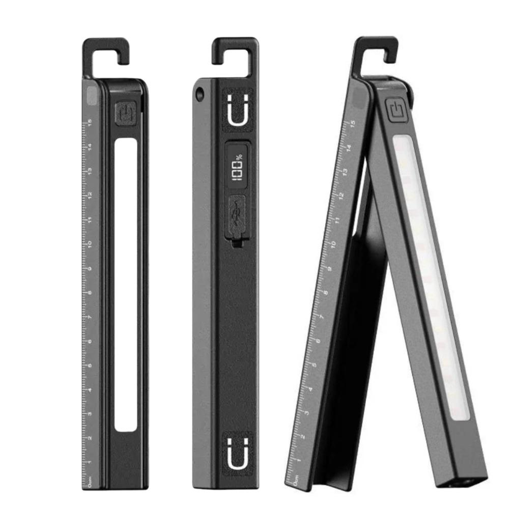 Magnetic Folding Strong Work Light 180° Rotable Multi-Function Ruler & Inspection LED Pen Flashlight for Outdoor Camping