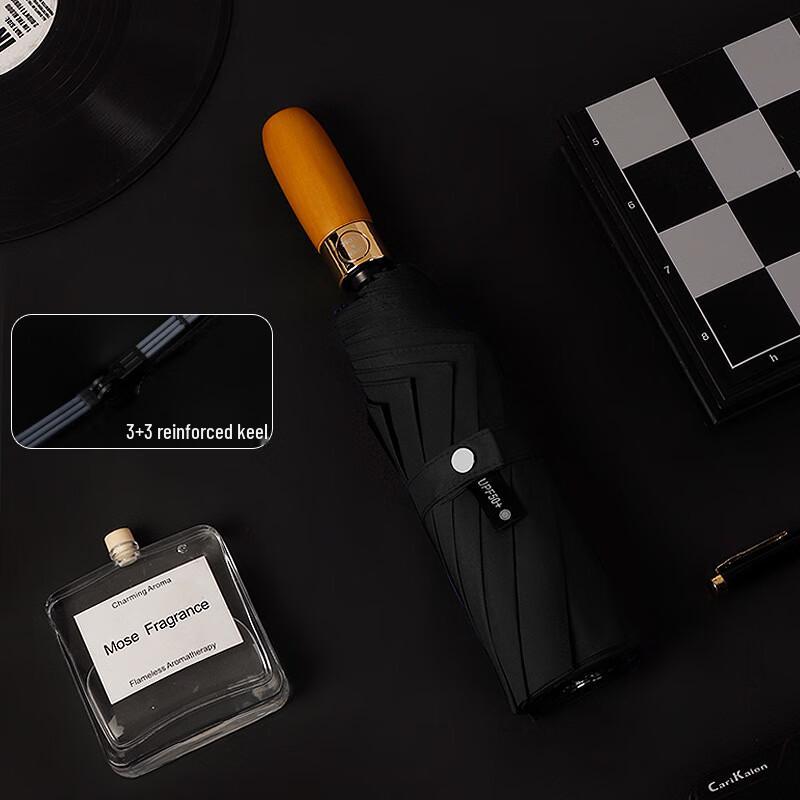 Автоматический складной зонт Nufeng с деревянной ручкой