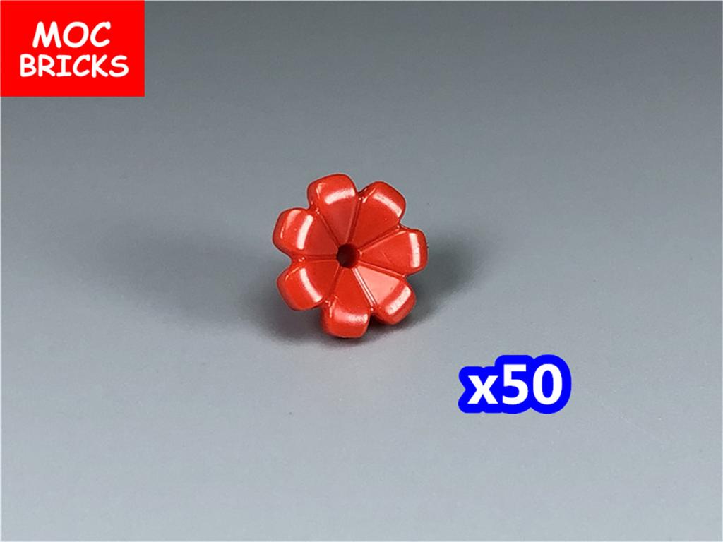 MOC Bricks Plant Petal Rose Flower Grass Tree Farm House Garden Accessories City View Country Building Blocks Children's Toys