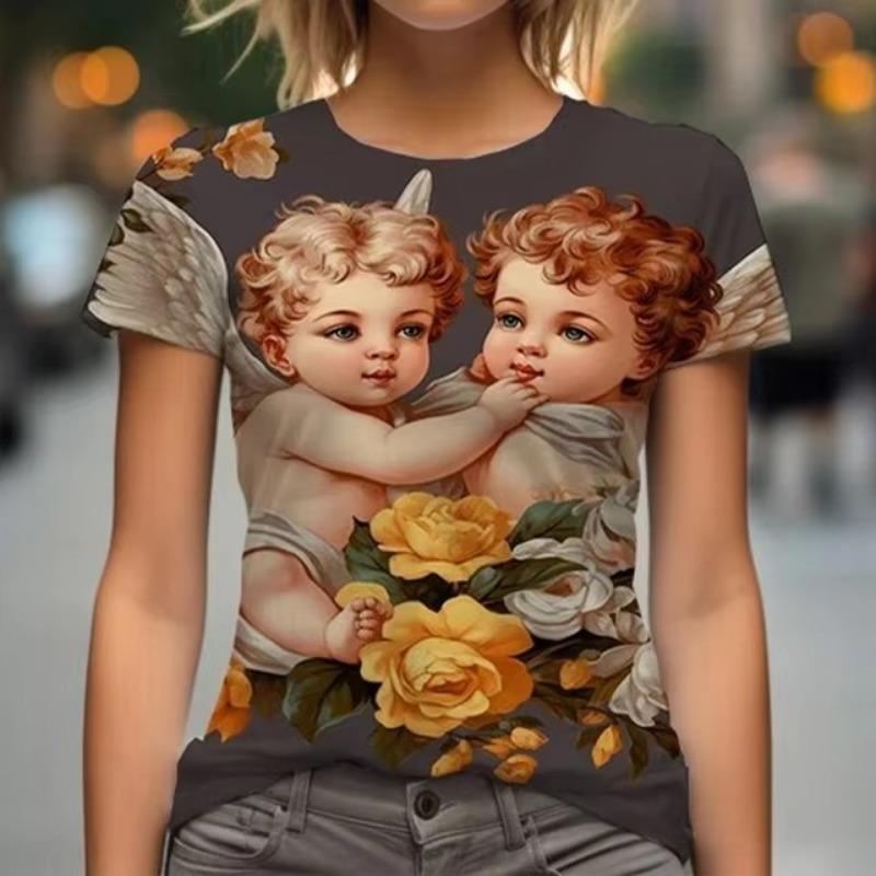 Футболки Summer Angel Baby с 3D-принтом для женщин — фото 10