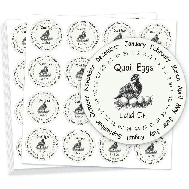 320 Pcs Quail Farm Fresh Eggs Stickers, 2 Inch Round Unwashed Eggs Carton Labels Sticker PET Adhesive Egg Packaging Stickers for Box Container Carton