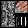 120/504Pcs French False Nail Tips Nail Artificial Duckbill Shape Nails Press On Nail Full Cover With Clear Plastic Box Nail Art
