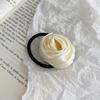 Fabric Rose Flower Hairbands Women Girls Elegant Elastic Rubber Bands Hair Ropes Headdress Satin Floral Rubber Bands