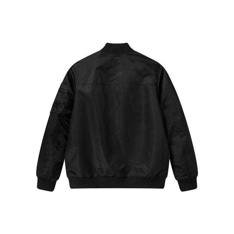 Fila Casual Twill Baseball Collar Jacket Men Outerwear Black F11M118751F-BK