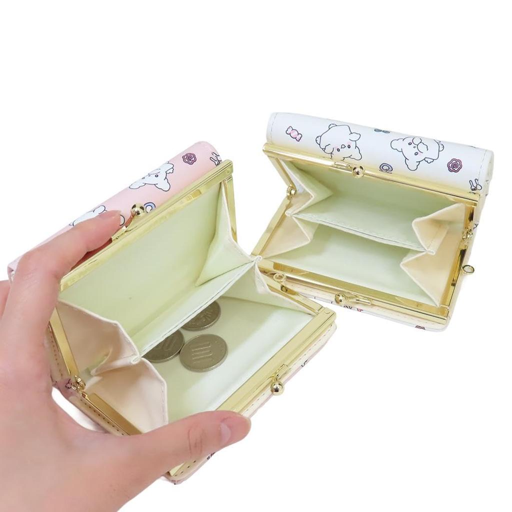 Aldi Hanamaru Obake Clasp White Wallet, HO1-2WH,