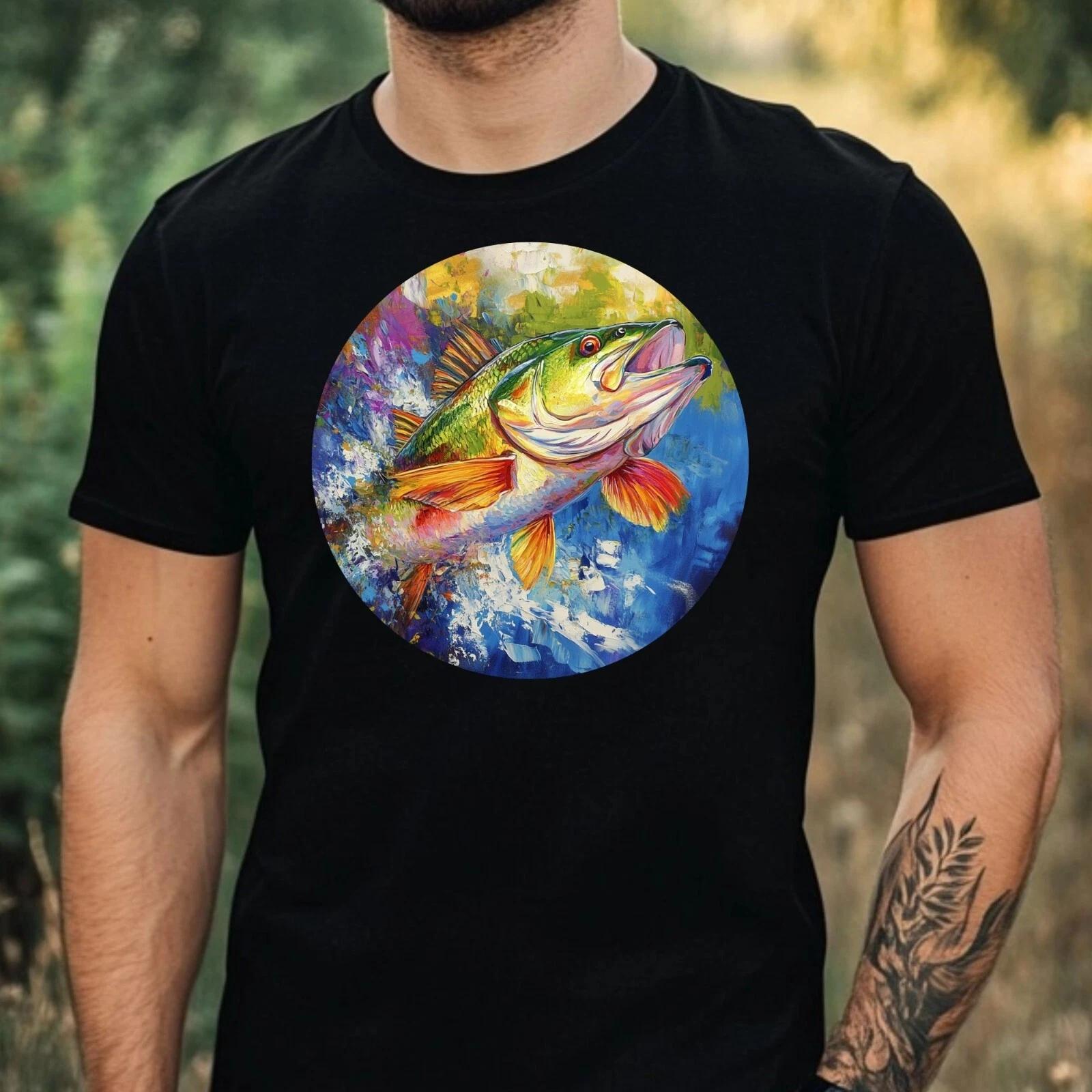 T-Shirt Herren Barsch Portrait Motiv Baumwolle Größe XS bis 5XL L