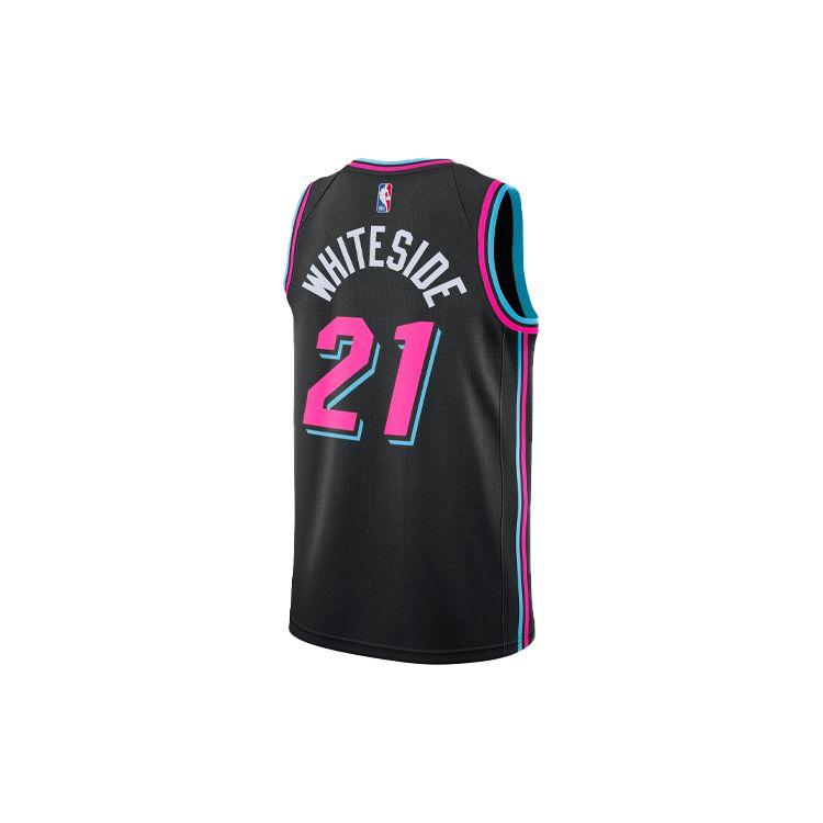 Nike NBA Fan Edition 2018-2019 Heat Vest Dragic Whiteside No. 21 Men Tops Black AJ4622-011