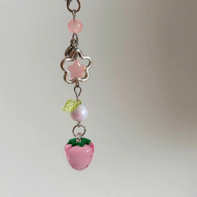 Breloque Sac Fraise Légère Breloque Délicate Pendentif Téléphone Fraise Sucrée Convient pour Diverses Occasions gray