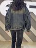 Women's Plus Size Retro Hong Kong Style Denim Jacket - Slimming Petite Fit for Spring and Autumn 2024