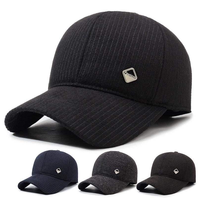 Middle-Aged and Elderly Cap Men's Autumn Winter Ear Protection Cap Warm Cotton Cap Baseball Cap Father Cap