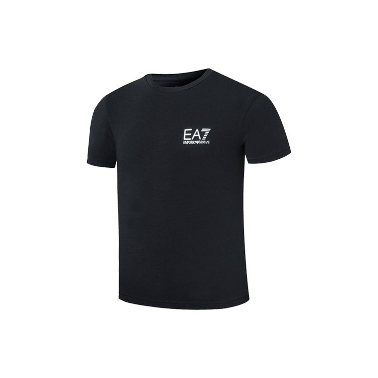 Emporio Armani EA7 Series SS22 Solid Color Classic Letter Logo Short Sleeve T-Shirt Men tops Black 3ZPT52-PJ03Z-1200