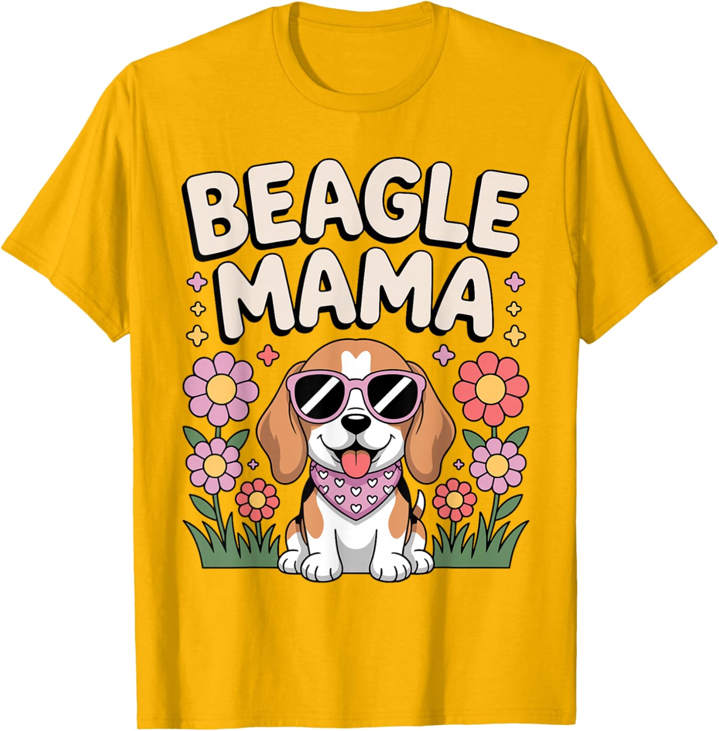 Beagle Mama Funny Beagle Art for Women Girls Mom Beagle Dog Lover Beagle T-Shirt Casual Daily Tee 4XL