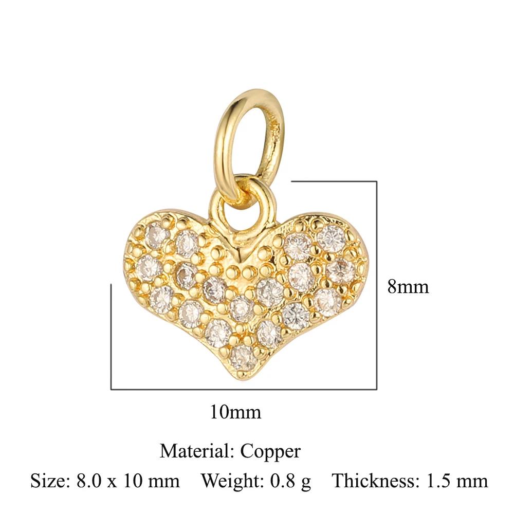 Bee Butterfly Copper Cubic Zirconia Heart Lock Love Charm Women Sun Star Necklace Pendant DIY Jewelry Charms