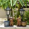 Outdoor Garden Solar Highland Cow Statue Large Resin Sculpture for Patio Lawn Porch Decoration