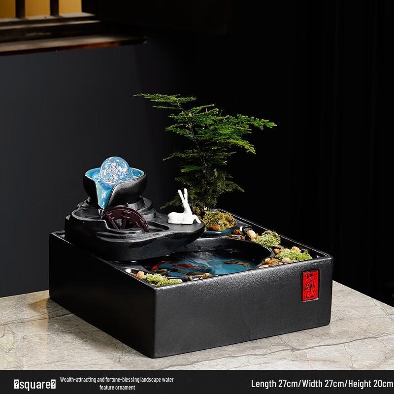 OIMG New Chinese Style Lucky Deer Flowing Water Fountain