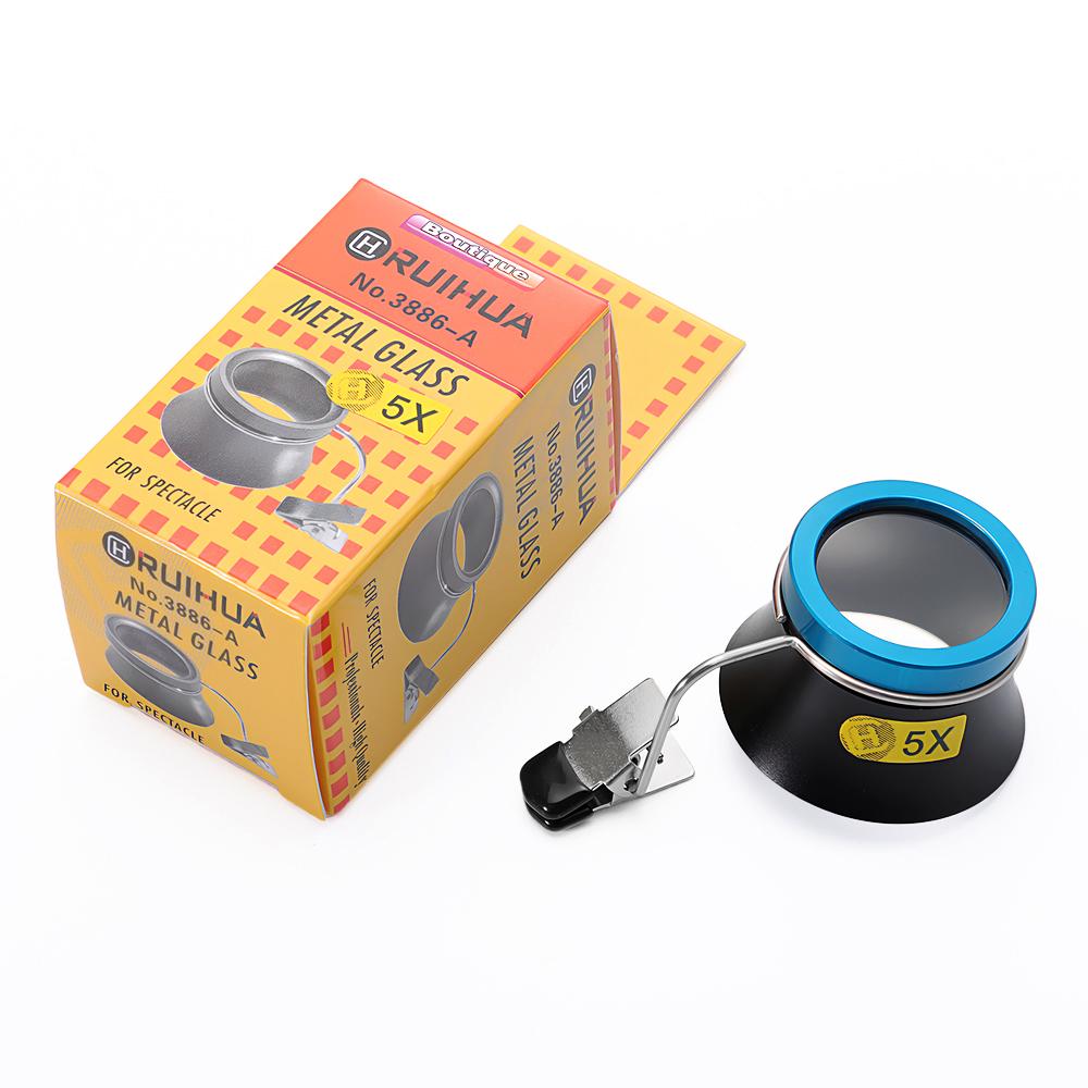 5X 10X 20X Eyeglass Magnifier Clip-On Eye Loupe Magnifying Lens Portable Eyepiece Process Operation for Watchmakers Repair Tool