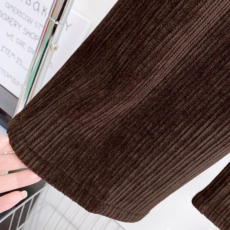 Very Fishy Girls' Winter Ribbed Wide-Leg Trousers (WE592): Thickened for Warmth