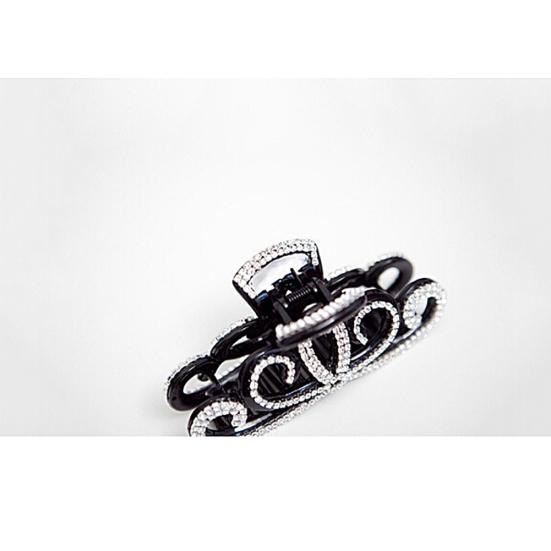 Moda Korona Kształt Rhinestone Inkrustowane Kobiety Nakrycia Głowy Duża Klip do Włosów Klip Decor