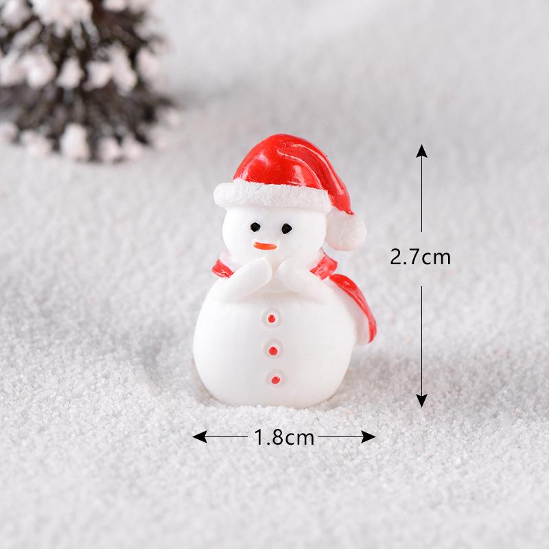 Mini Resin Christmas Decoration Santa Claus Snowman Tree Micro Landscape Model DIY Miniature Garden Figurines Home Decoration