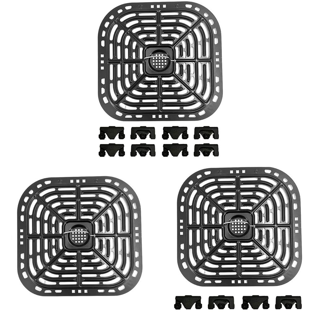 Air Fryers Crisper Plate Replacement Grill Pan Square Non-Stick Fry Coating Pan for Instant Vortex 6qt Accessories