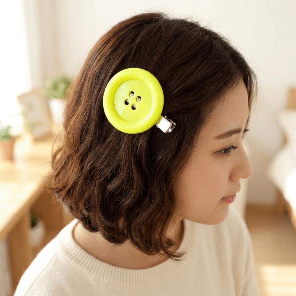 Exaggerated Hair Side Clip Colorful Hair Accessory Extra Large Button Hair Clip Daily Decoration