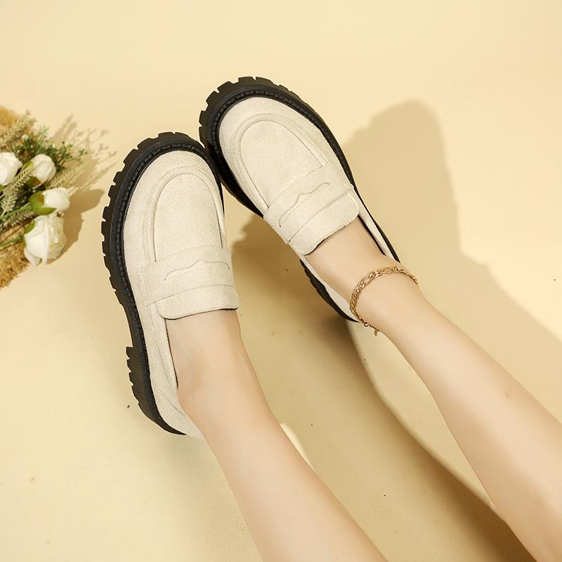 Fashion Womens Loafers Shoes Autumn Round Toe Casual Female Sneakers Flats Slip-on Clogs Platform Fall Summer Comfortable Big Size Dress