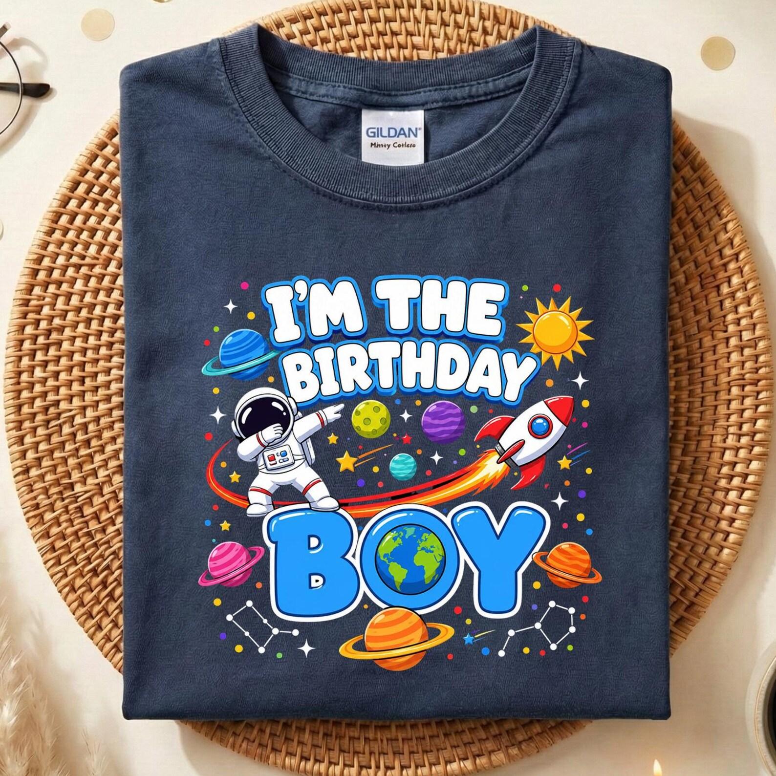 I m The Birthday Boy Shirt, Space Birthday Boy Tee, Astronaut Birthday Shirt, Rocket Planet Birthday Outfit, Outer Space Party Shirt 130