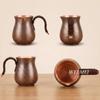 Vintage Copper Coffee Pot,Home Side-Handle Tea Brewing Pot Cold Drink Cup,Camping Handcrafted Engraving Hammer Texture Tea Cup