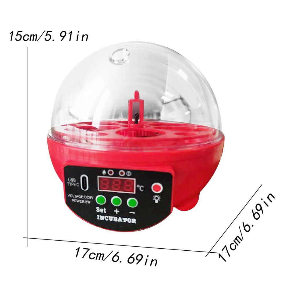 USB Egg Incubator Automatic Chick Incubator with LED Light Egg Display Small Egg