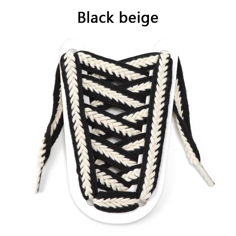 Luxury Flat Braided Rope Shoelaces for Sneaker Twist Cotton Weave Classic Shoe Laces Marshmallow Textured Shoelace for Women Man