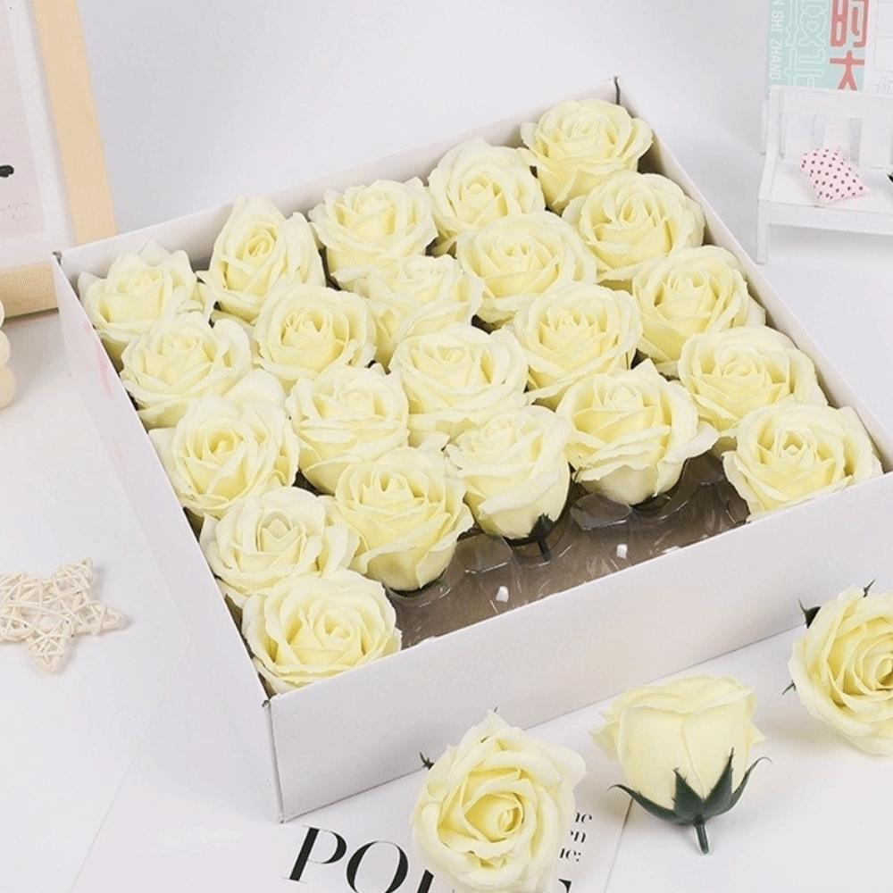 25Pcs Five Layer Rose Soap Rose Flower Realistic Floral Wreath Making Artificial Rose Flowers Handmade Gift DIY Flower Head