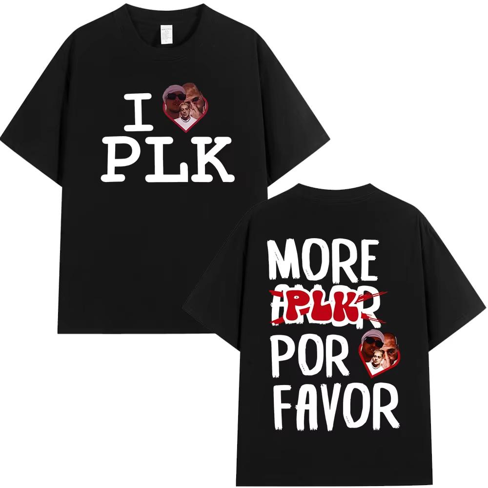 Rapper I Love Plk graphics 100Cotton music Tshirt Men 2026 New Summer Hip hop unisex ventilate Short sleeve shirt fan gifts S