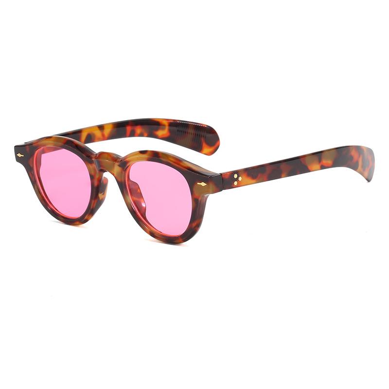 High Quality Candy Color Small Round Sun Glasses Women Retro Clear Ocean Lens Shades UV400 Men Rivets Punk Sun Glasses