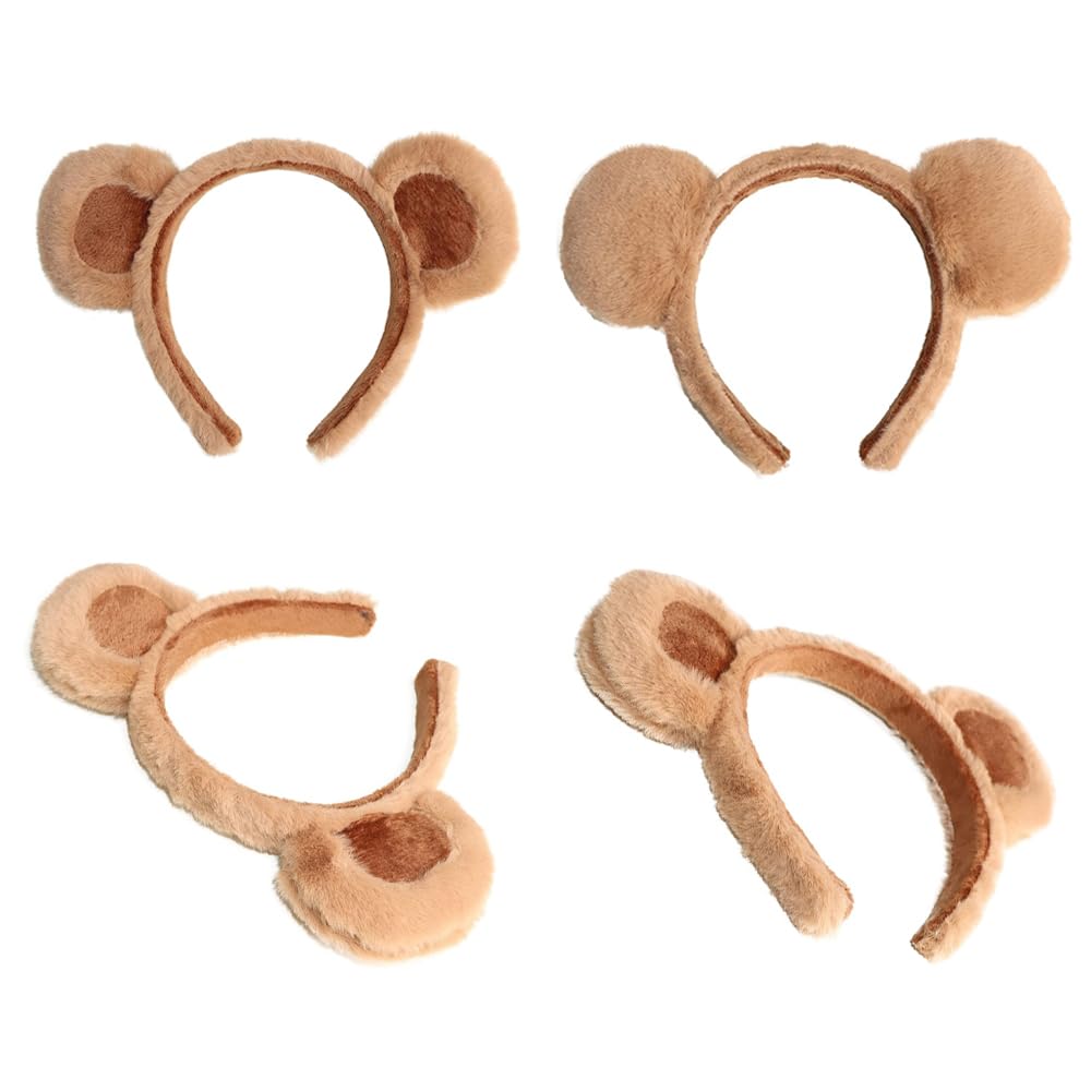 GOODCHI Bear Headband, Bear Ear Hairpin, Animal Ears, Cute and Soft Cosplay Accessory, Perfect for Halloween, Christmas, Makeup, and Photography, for