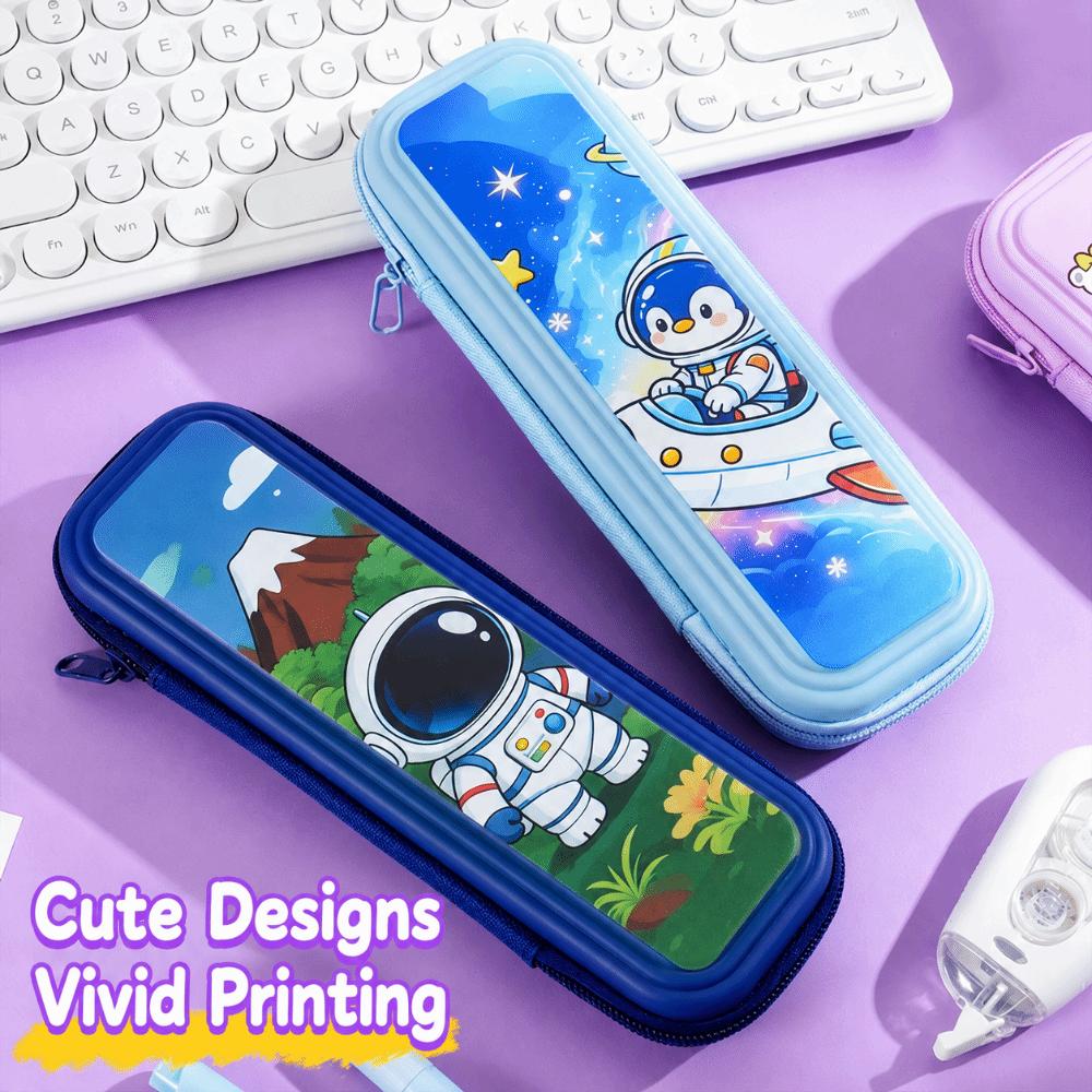 Multi-Layer Pencil Case Cartoon Print Stationery Box Kawaii Pen Bag  Students
