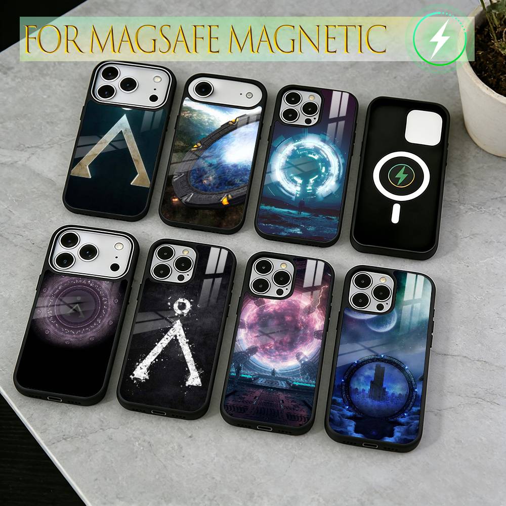 Stargate A-Atlantis Handyhülle Für iPhone17,16,15,14,13,12,11 Plus,Pro Magnetisch mit Magsafe Kabelloses Laden
