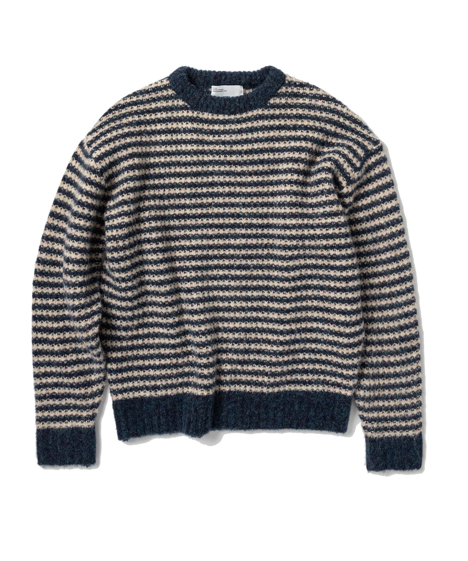 Super Serve Striped Oversized Crop Knit - Navy Navy/M