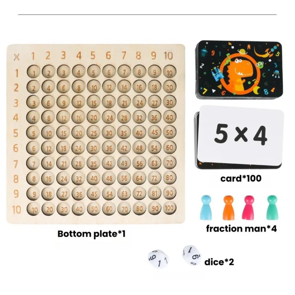 Wooden 99 Multiplication Board Montessori Arithmetic Toys Multiplication Table Math Learning Counting Teaching Aids for Kids