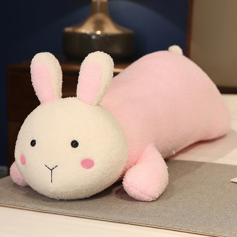 Kawaii Stuffed Doll Lying Plush Piggy Rabbit Toy Animal Soft Plushie Pillow for Kids Squishy Bear Baby Comforting Birthday Gift