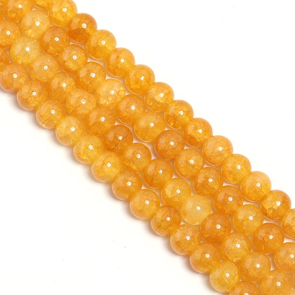 1 Strand 8 10mm Glass Floral Beads Colorful Round Loose Spacer Beads For DIY Charms Jewelry Making Bracelet Necklace Accessories