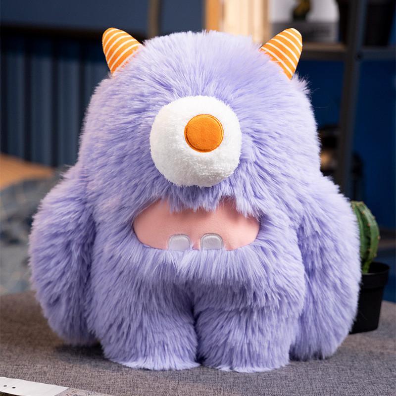 Small Monster Plush Toy Cartoon Big-eyed Monster Long-haired Doll Red Book Same Style Doll Pillow