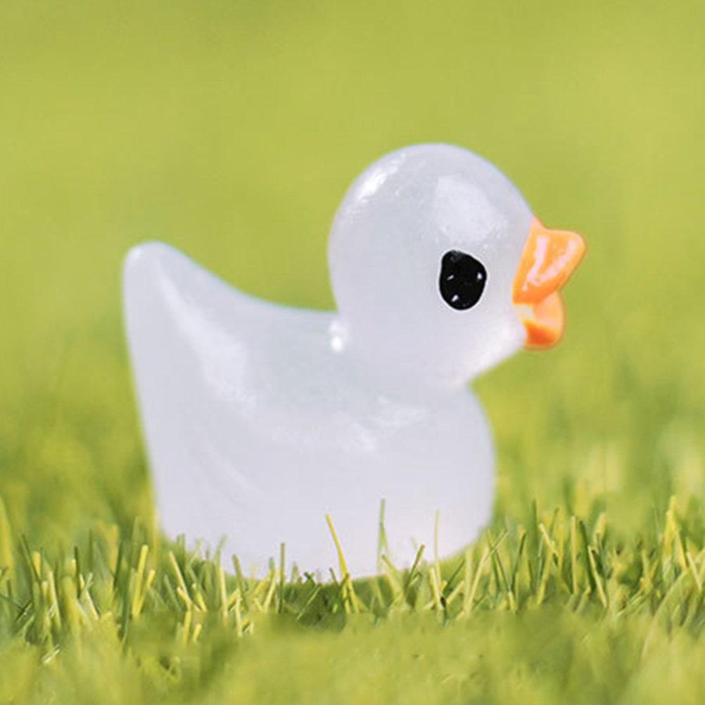 50Pcs Glow in The Dark Duck Resin Animal Statue Adorable Compact Desktop Decor for Home Office Garden Courtyard Resin Animal