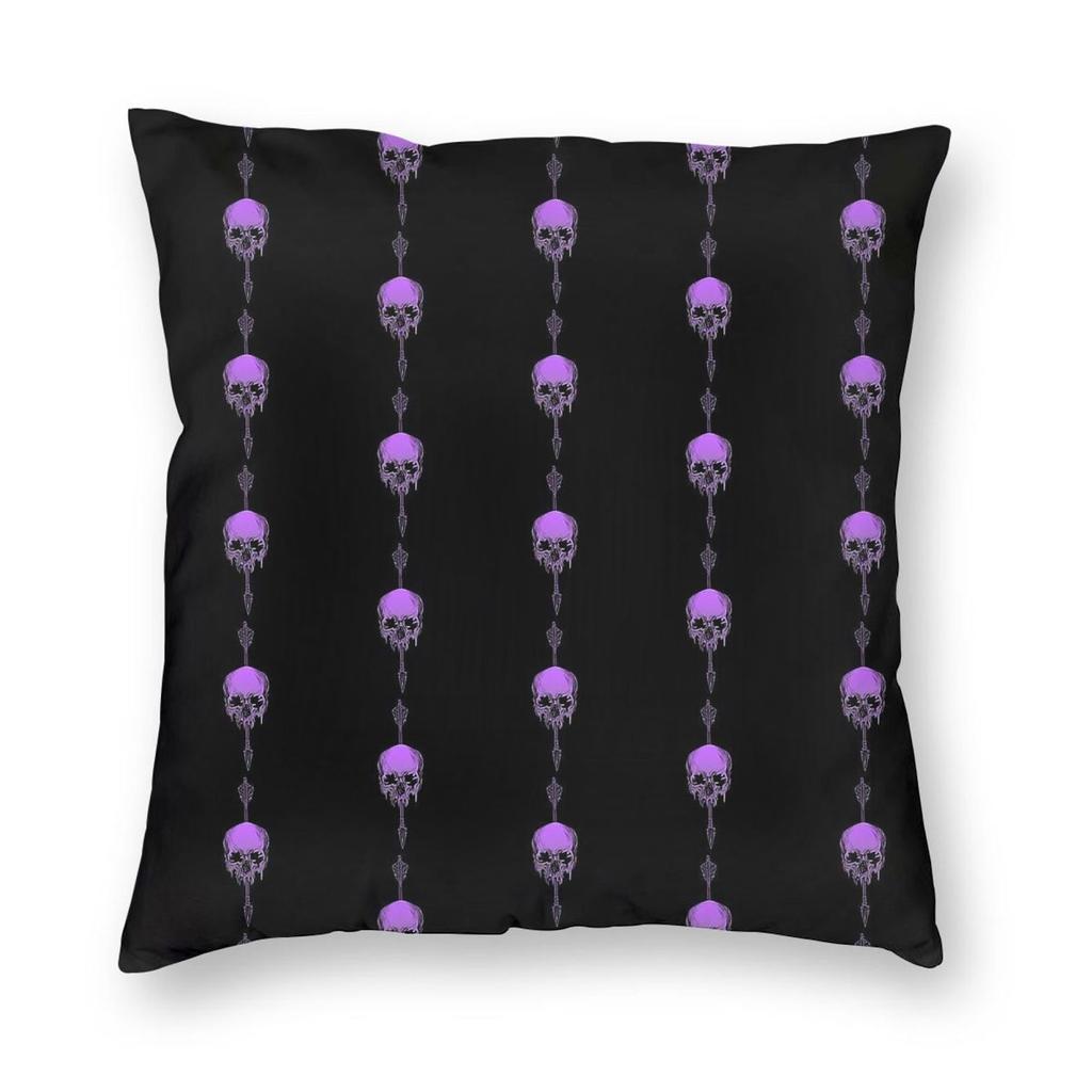 Melting Purple Skull With An Arrow Square Pillowcase Polyester Linen Velvet Printed Decor Throw Pillow Case Home Cushion Case
