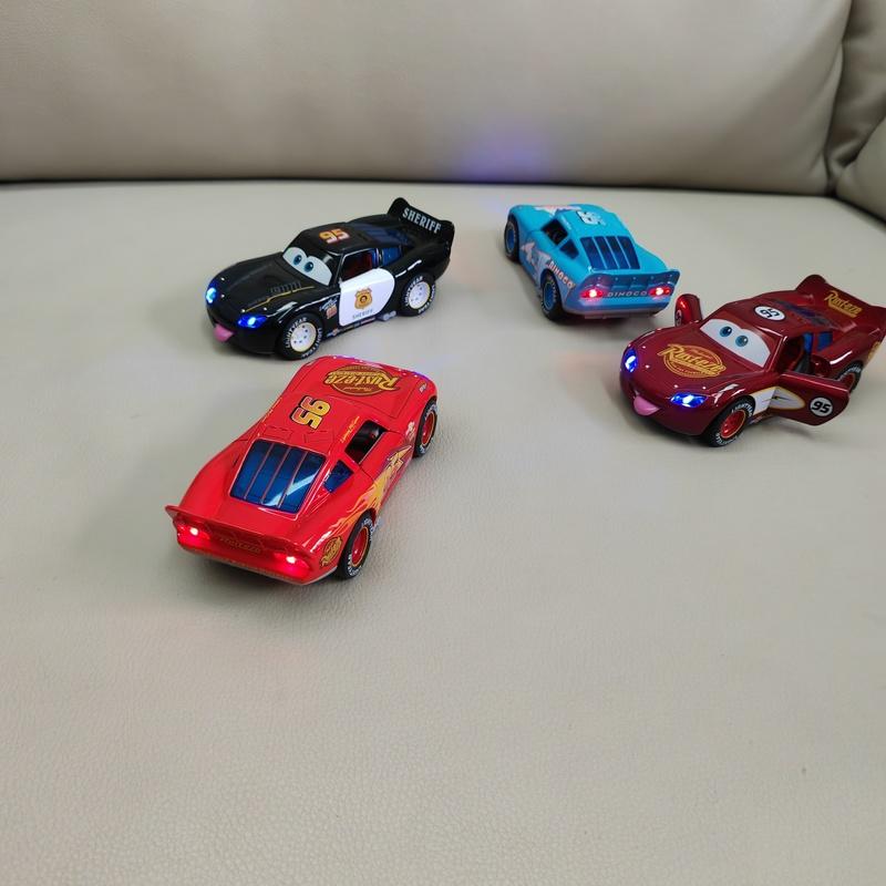 Toy Story Model Car Lightning Mcqueen Metal Diecast With Lights Inertial Pull-Back Wheel Spit Out Your Tongue Cars Toys 3 Kid Friendly Entertaining
