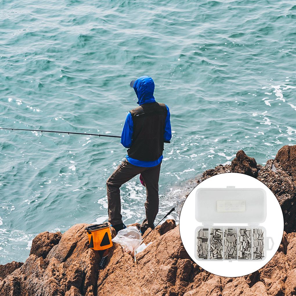 500Pcs/Box Aluminum Fishing Crimping Sleeves Wire Copper Tube Portable Outside Connectors Equipment Tools