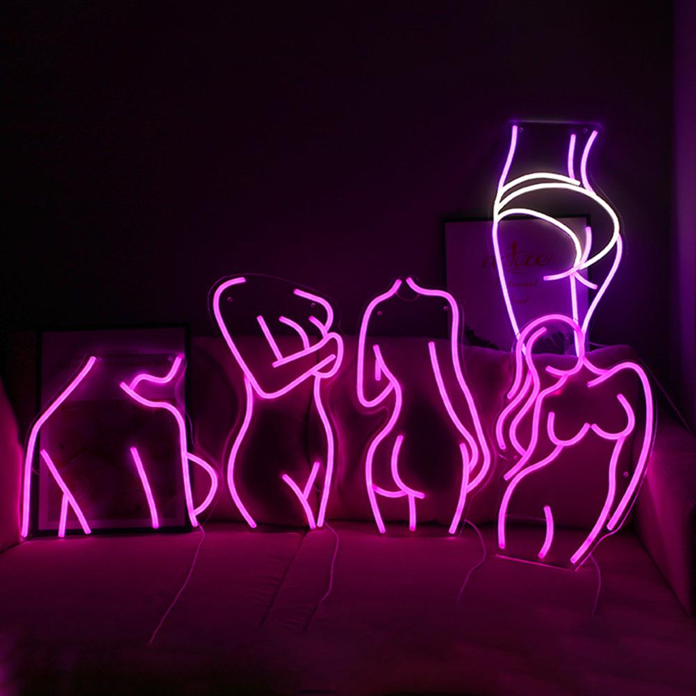 Lady Neon Lights LED Neon Sign for Wall Decor USB Battery Powered Led Signs for Living Room Bar