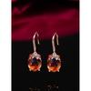Pendientes para mujer con tachuelas de cristal morado Pendientes colgantes con chispa glamurosa en tono dorado para mujeres y niñas