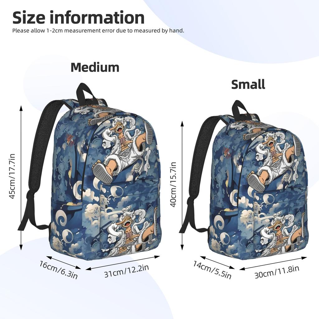Anime One Piece Luffy 5th gear Classical Backpack Sports Student Work One Piece Daypack for Men Women Laptop Canvas Bags