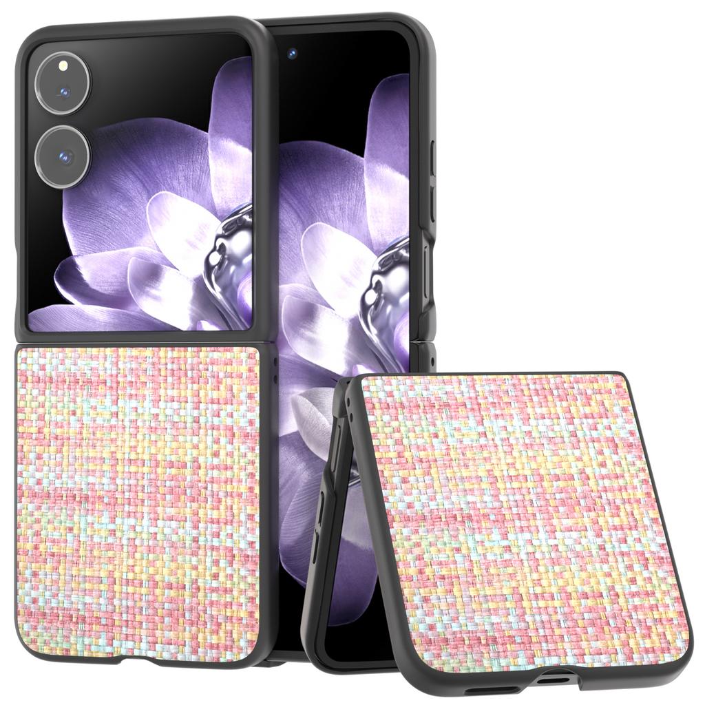 Para Capa Xiaomi Mix Flip 5G Couro+PC Capa de Telefone Textura Xadrez